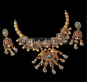 Classic Temple Style Traditional Gold Necklace Set