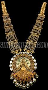 Designer Gold Long Temple Necklace