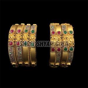 Designer Meenakari Gold Bangle Set