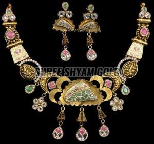 Designer Pearl Drop Gold Necklace Set