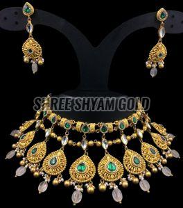 Designer Royal Gold Necklace Jewellery Set