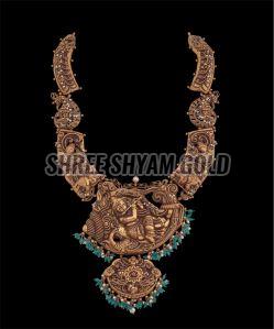 Divine Krishna Temple Gold Long Necklace