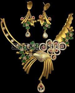 Elegant Heritage Enamel Work Gold Necklace Set
