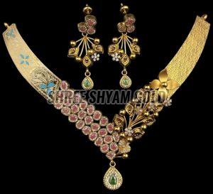 Elegant Heritage Meenakari Gold Necklace Set