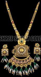 Ethnic Kundan Gold Long Necklace Set