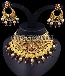 Handcrafted Designer Gold Necklace Set