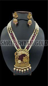Long Wedding Gold Temple Necklace