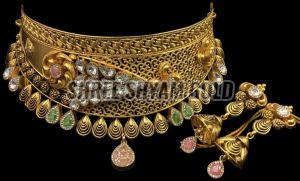 Meenakari Work Gold Necklace Set