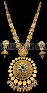 Traditional Meenakari Bridal Gold Long Necklace Set