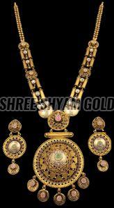 Traditional Meenakari Bridal Gold Long Necklace Set