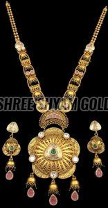 Ethnic Unique Design Gold Long Necklace Set