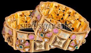 Traditional Designer Meenakari Gold Bangle Set