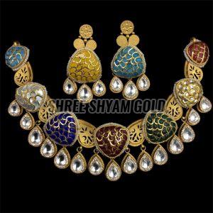 Handcrafted Ethnic Kundan Beaded Gold Necklace Set