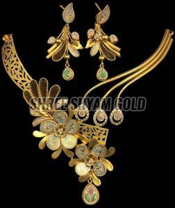 22k Real Gold High Antique Premium Choker Necklace Set