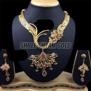 22k Real Gold High Antique Premium Choker Necklace Set