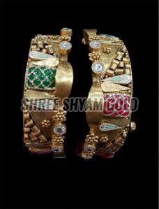 22K Wedding Wear Antique Gold Bangles