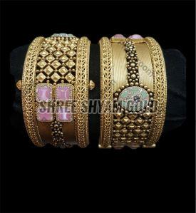 22K Wedding Wear Antique Gold Bangles