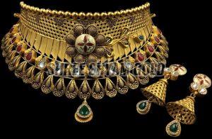 Royal Ethnic Meenakari Work Gold Necklace Set