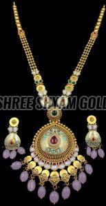 Traditional Designer Gold Long Necklace Set