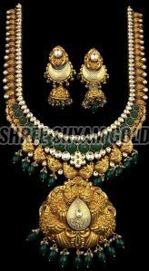 Traditional Designer Gold Temple Necklace Set