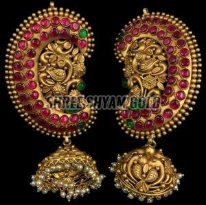 Traditional Gold Jhumka Earrings