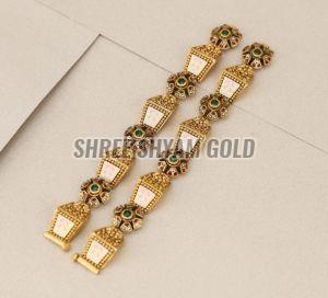 Traditional Kundan Meenakari Gold Bracelet