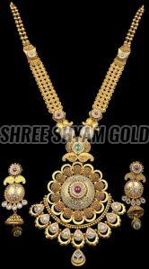 Traditional Meenakari Bridal Gold Long Necklace Set