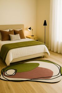 Harmony Bloom rugs-white Green Pink Black Tufted Rugs