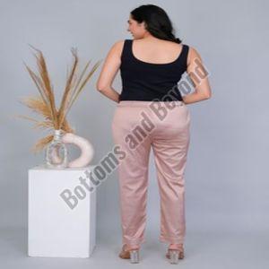 Ladies Rose Pink Satin Silk Pant