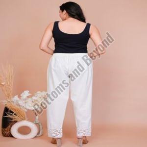 Ladies Ornate Weave Off-White Crochet Pant