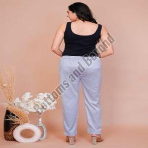Ladies Grey Satin Silk Pant