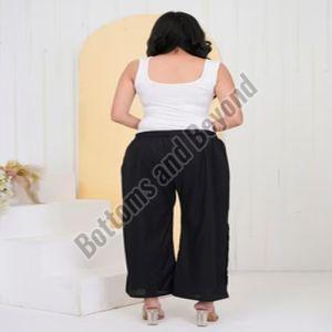 Ladies Black Side Button Pant