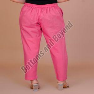 Ladies Dark Pink Cotton Pant