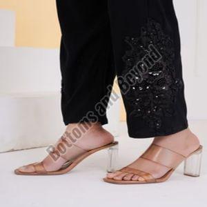 Ladies Black Hand Work Pant
