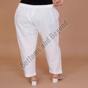 Ladies White Cotton Pant