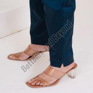 Ladies Teal Blue Satin Silk Pant