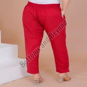 Ladies Red Cotton Pant