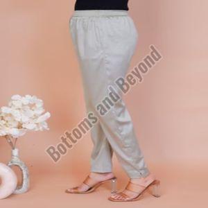 Ladies Sliver  Satin Silk Pant