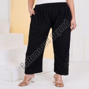 Ladies Black Hand Work Pant