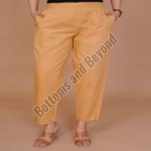 Ladies Chikoo Cotton Pant