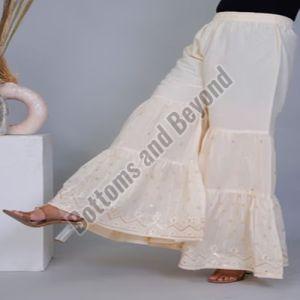 Ladies Cream Sharara Pant