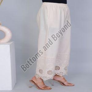 Ladies Cut Work Khadi Palazzo Pant