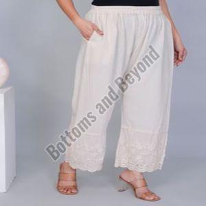 Ladies Floral 3D Khadi Palazzo Pant