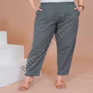 Ladies Grey Cotton Pant