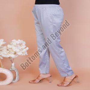 Ladies Grey Satin Silk Pant