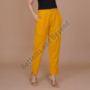 Ladies Mustard Cotton Pant