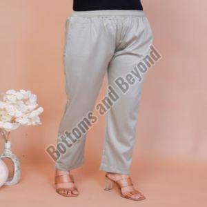 Ladies Sliver  Satin Silk Pant
