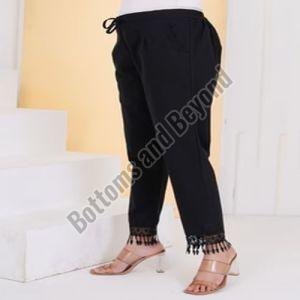 Ladies Tassel Trail Black Crochet Pant