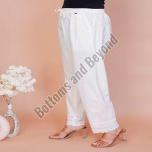 Ladies Twin Weave Off-White Crochet Pants