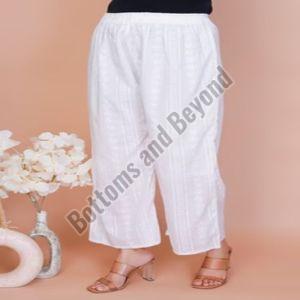 Ladies White Chikankari Palazzo